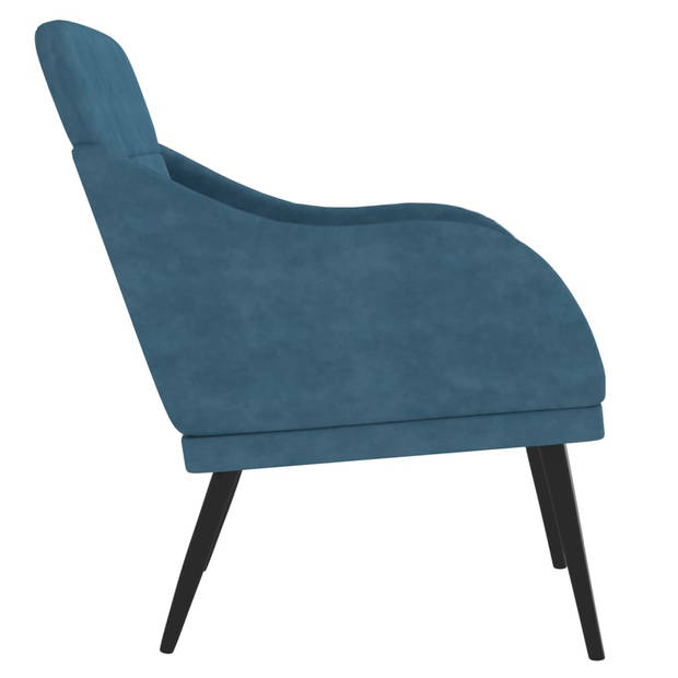 vidaXL Fauteuil 63x76x80 cm fluweel blauw