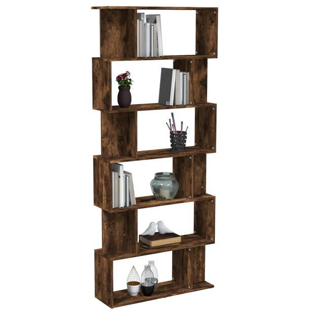 vidaXL Boekenkast/kamerscherm 80x24x192 cm bewerkt hout gerookt eiken