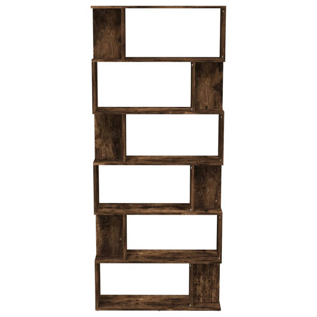 The Living Store Boekenkast Gerookt Eiken - 80x24x192 cm - Duurzaam en veelzijdig meubel met voldoende opbergruimte -