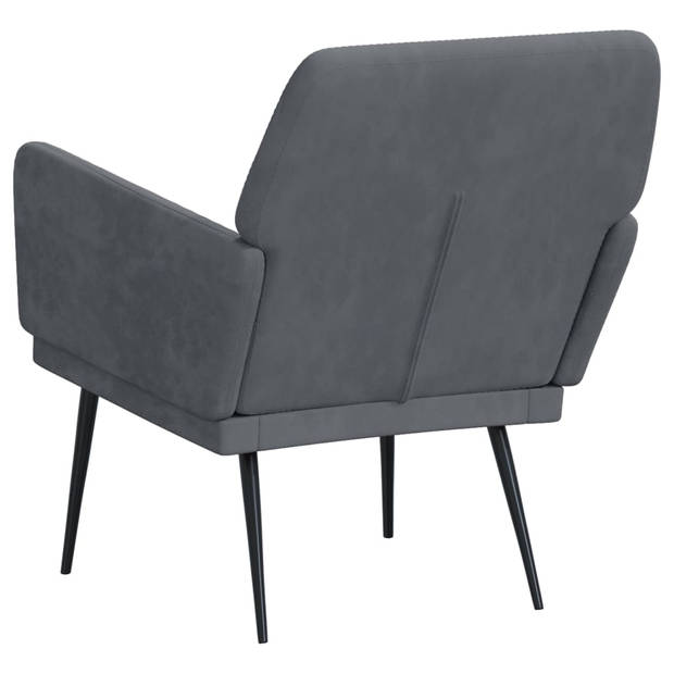 vidaXL Fauteuil 62x79x79 cm fluweel donkergrijs