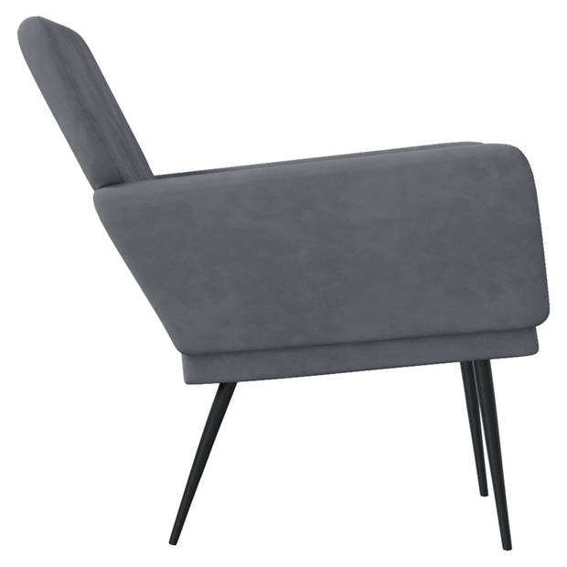 vidaXL Fauteuil 62x79x79 cm fluweel donkergrijs