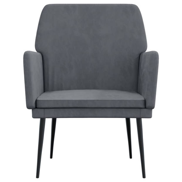 vidaXL Fauteuil 62x79x79 cm fluweel donkergrijs