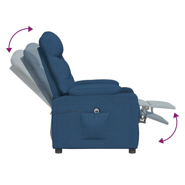 vidaXL Fauteuil elektrisch verstelbaar stof blauw