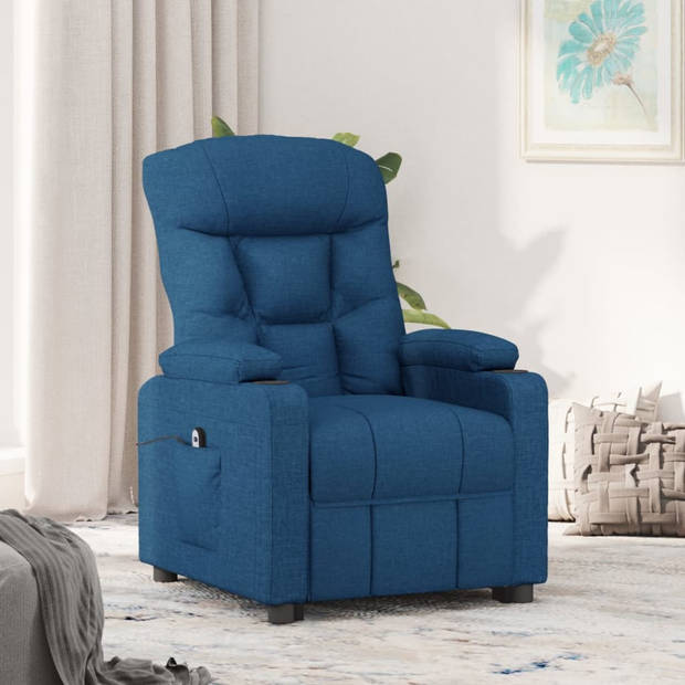 vidaXL Fauteuil elektrisch verstelbaar stof blauw