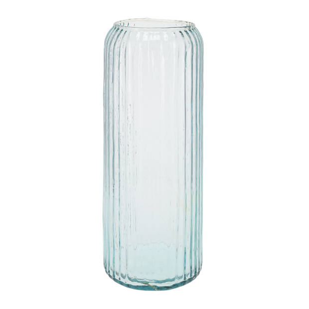 2x Stuks Cilindervazen - glas - blauw - 15 x 37 cm - Vazen