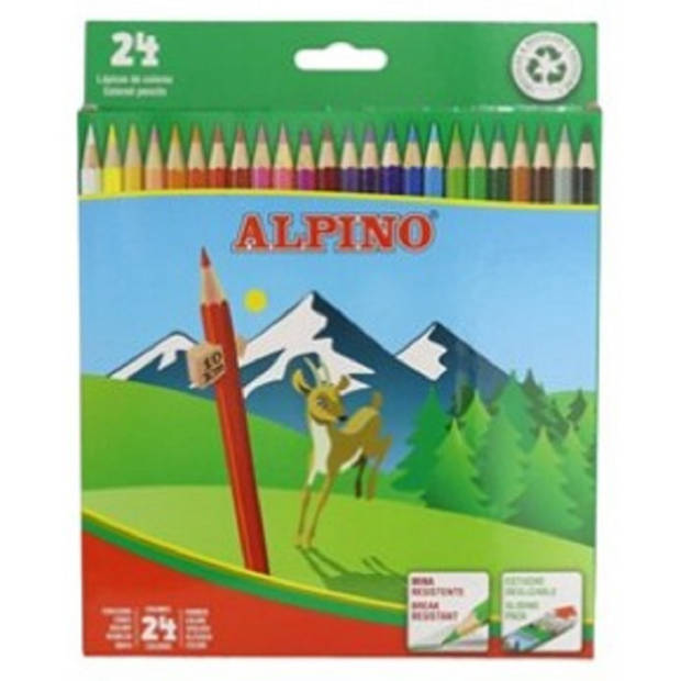 24-delige teken Alpino potloden set met A4 schetsboek 50 vellen - Kleurpotlood