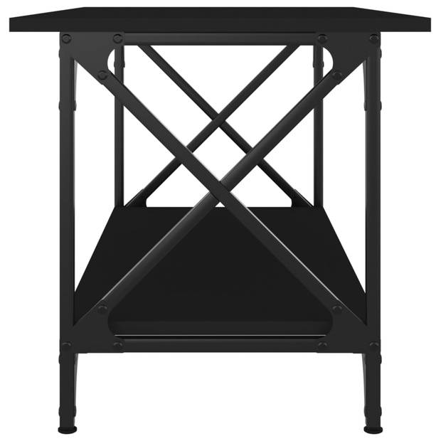 The Living Store Salontafel - Klassieke zwarte bijzettafel - 80 x 45 x 45 cm (LxBxH) - Stevig houten tafelblad