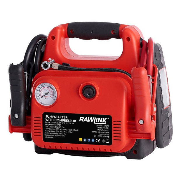 RawLink Jumpstarter Set met Compressor - 4-in-1