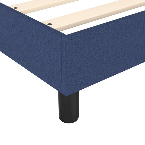 vidaXL Boxspring met matras stof blauw 90x190 cm