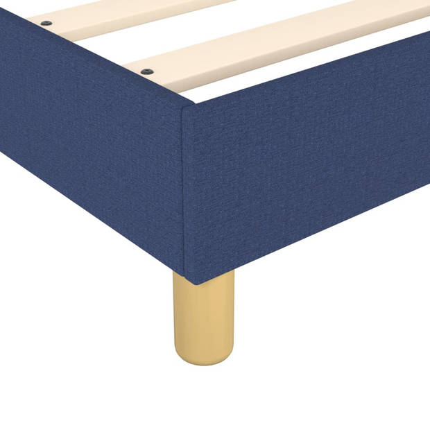 vidaXL Boxspring met matras stof blauw 140x190 cm