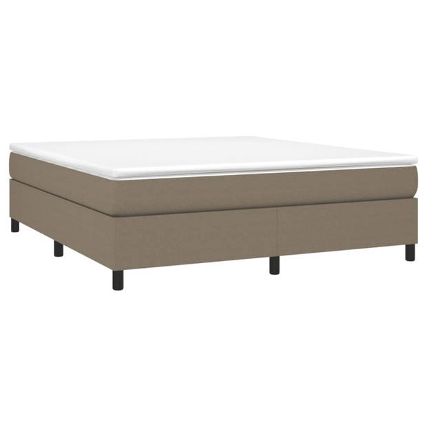 vidaXL Boxspring met matras stof taupe 160x200 cm