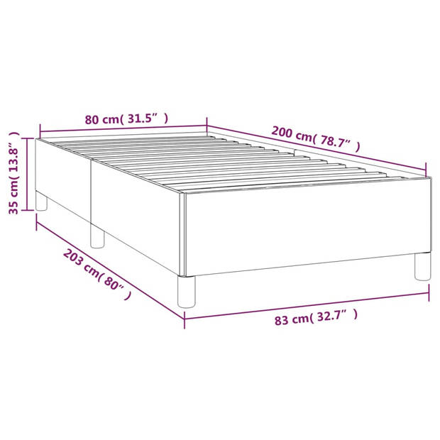 vidaXL Bedframe kunstleer wit 80x200 cm