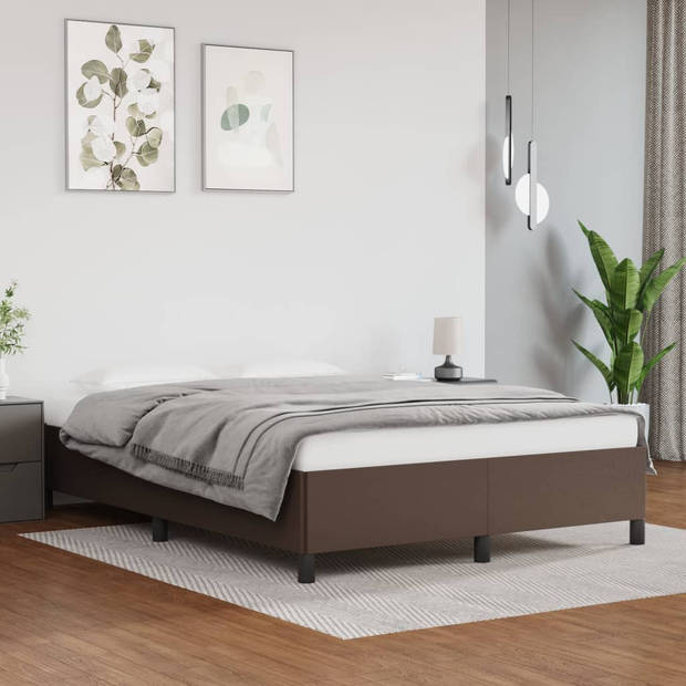 vidaXL Bedframe kunstleer bruin 140x200 cm