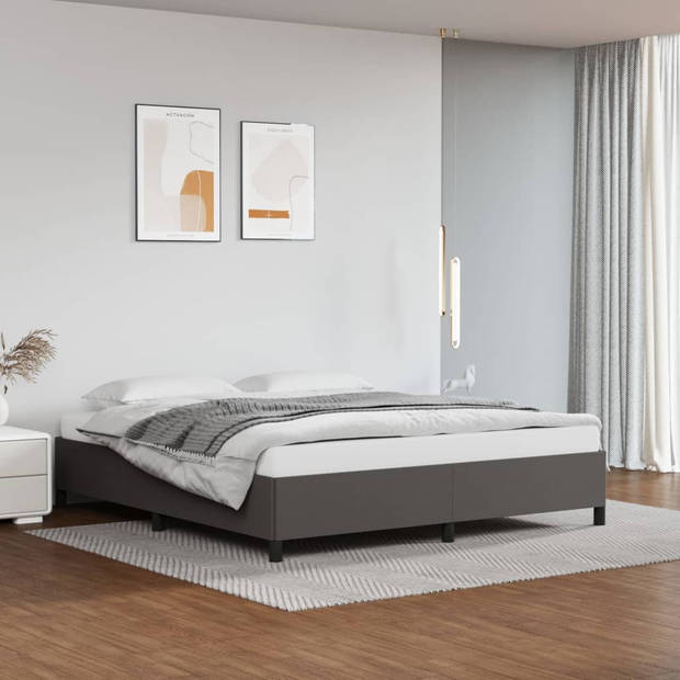 vidaXL Bedframe kunstleer grijs 180x200 cm