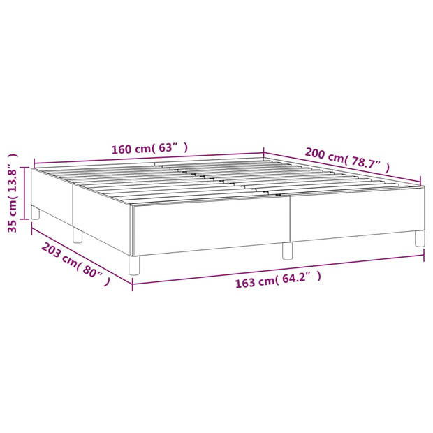 vidaXL Bedframe kunstleer grijs 160x200 cm