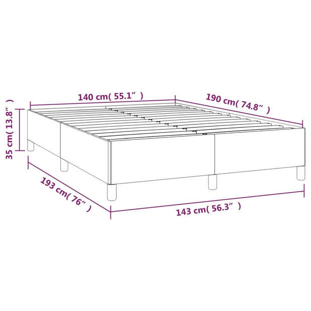 vidaXL Bedframe kunstleer grijs 140x190 cm