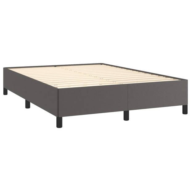 vidaXL Bedframe kunstleer grijs 140x190 cm