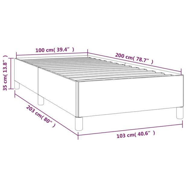 vidaXL Bedframe kunstleer grijs 100x200 cm