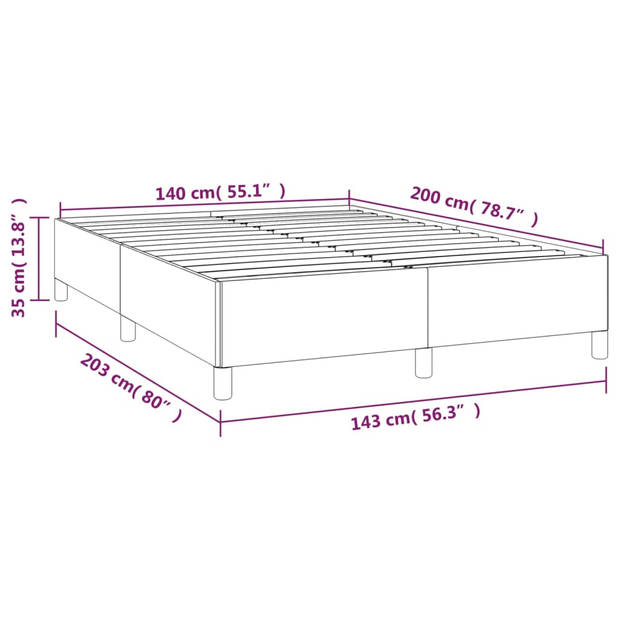 vidaXL Bedframe kunstleer cappuccinokleurig 140x200 cm