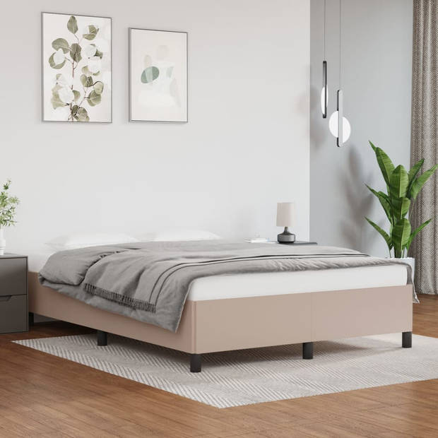 vidaXL Bedframe kunstleer cappuccinokleurig 140x200 cm