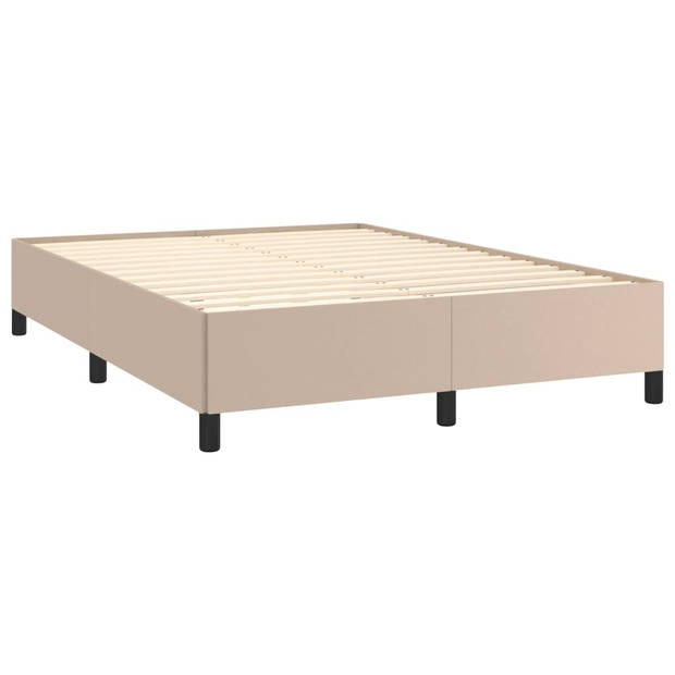 vidaXL Bedframe kunstleer cappuccinokleurig 140x200 cm