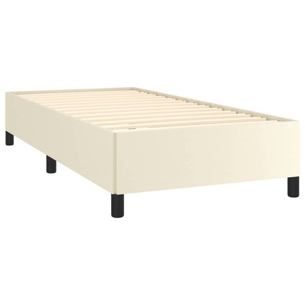 vidaXL Bedframe kunstleer crèmekleurig 90x190 cm