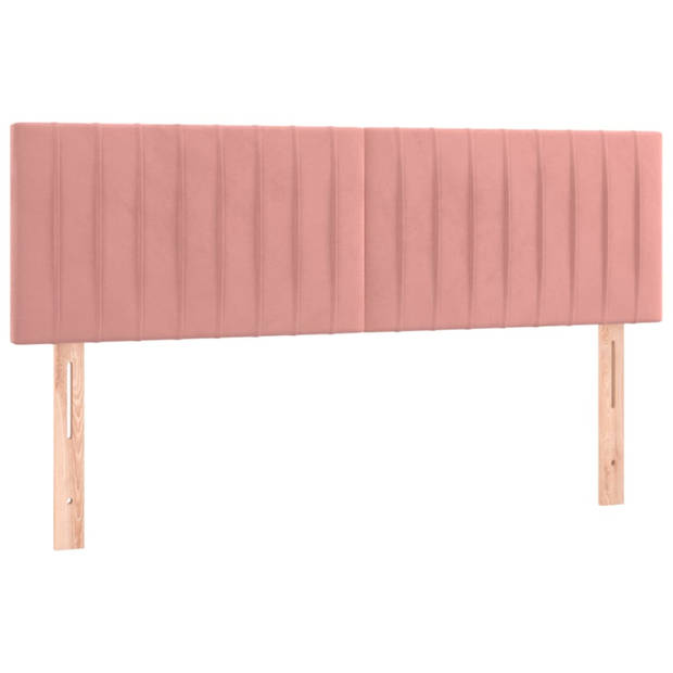 vidaXL Hoofdborden 2 st 72x5x78/88 cm fluweel roze