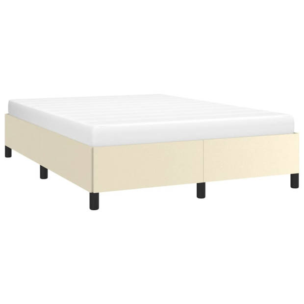 vidaXL Bedframe kunstleer crèmekleurig 140x200 cm