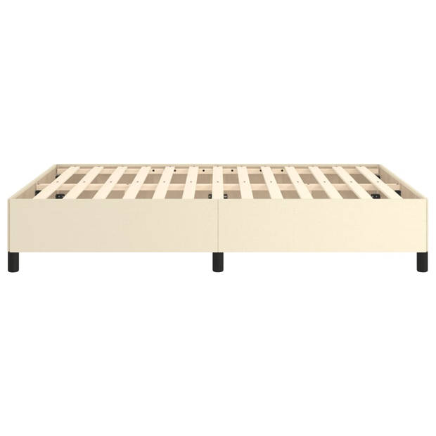 vidaXL Bedframe kunstleer crèmekleurig 140x200 cm