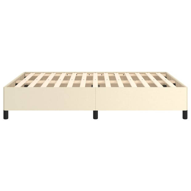 vidaXL Bedframe kunstleer crèmekleurig 140x190 cm