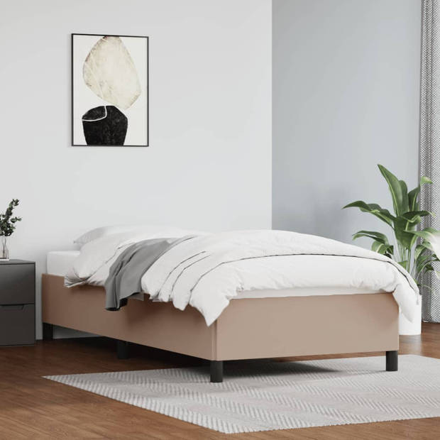 vidaXL Bedframe kunstleer cappuccinokleurig 90x190 cm