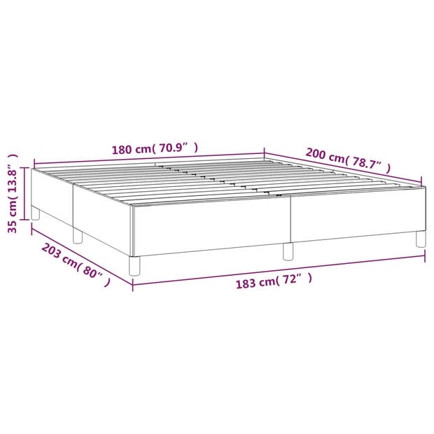 vidaXL Bedframe kunstleer zwart 180x200 cm