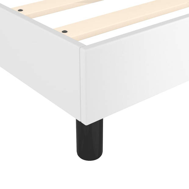 The Living Store Boxspringframe - Duurzaam kunstleer - 203 x 90 x 35 cm - Kleur- Wit