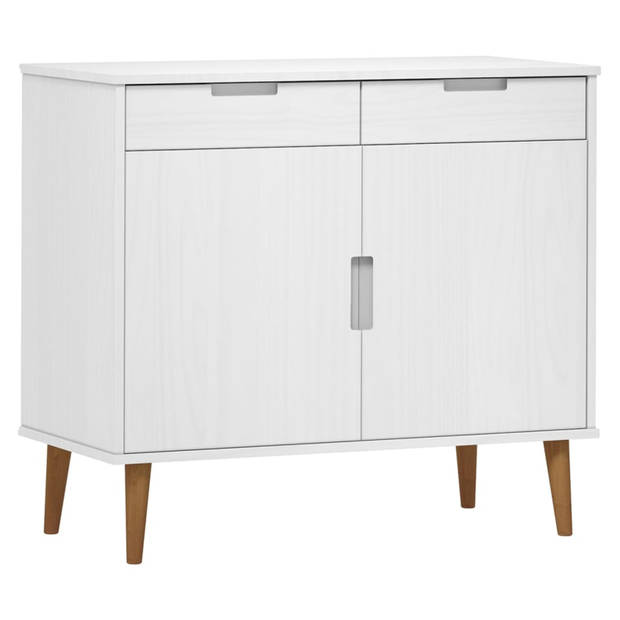 vidaXL Dressoir MOLDE 90x40x80 cm massief grenenhout wit