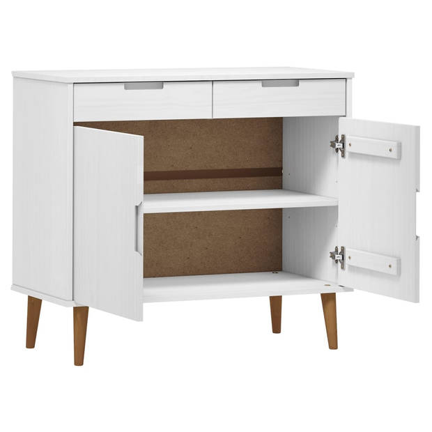 vidaXL Dressoir MOLDE 90x40x80 cm massief grenenhout wit