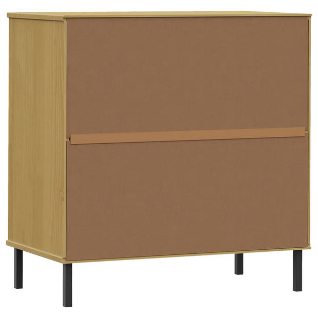 vidaXL Dressoir met 3 lades OSLO 77x40x79,5 cm grenenhout bruin