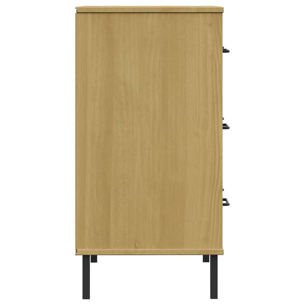 vidaXL Dressoir met 3 lades OSLO 77x40x79,5 cm grenenhout bruin