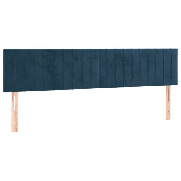 vidaXL Hoofdborden 2 st 100x5x78/88 cm fluweel donkerblauw