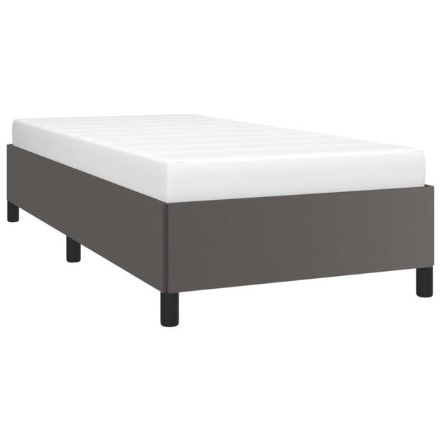 vidaXL Bedframe kunstleer grijs 90x190 cm