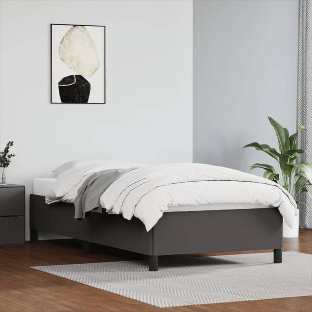 vidaXL Bedframe kunstleer grijs 90x190 cm