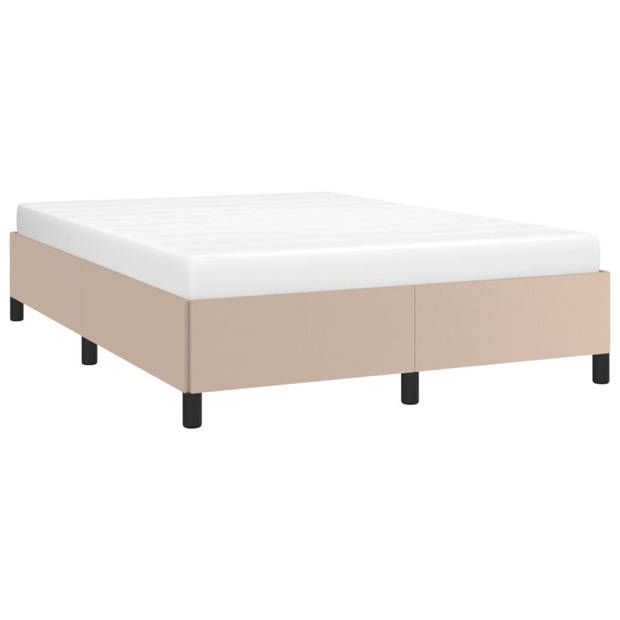 vidaXL Bedframe kunstleer cappuccinokleurig 140x190 cm