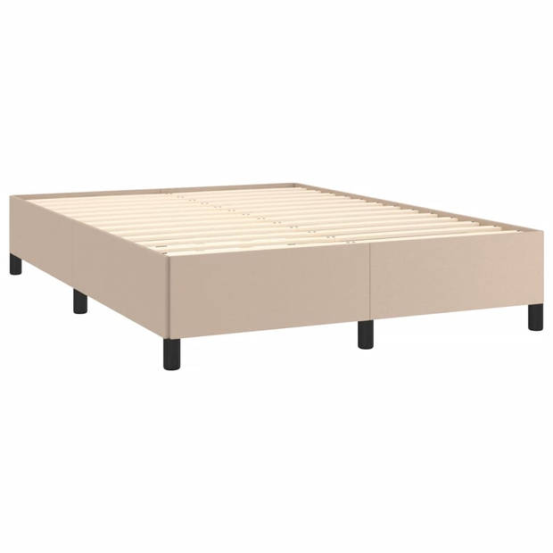 vidaXL Bedframe kunstleer cappuccinokleurig 140x190 cm