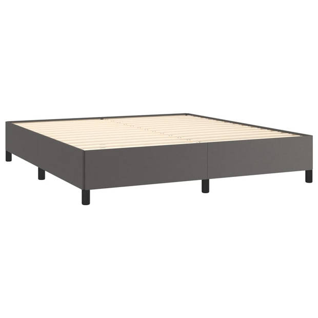 vidaXL Bedframe kunstleer grijs 180x200 cm