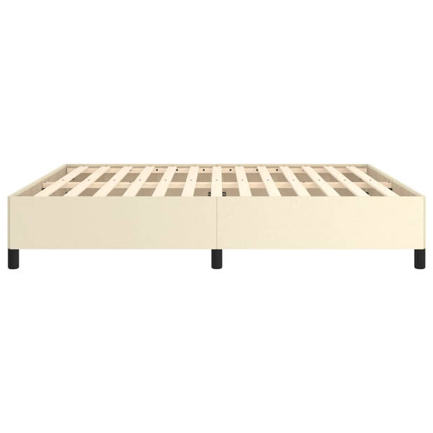 vidaXL Bedframe kunstleer crèmekleurig 180x200 cm