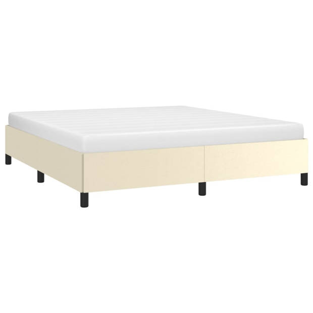 vidaXL Bedframe kunstleer crèmekleurig 180x200 cm