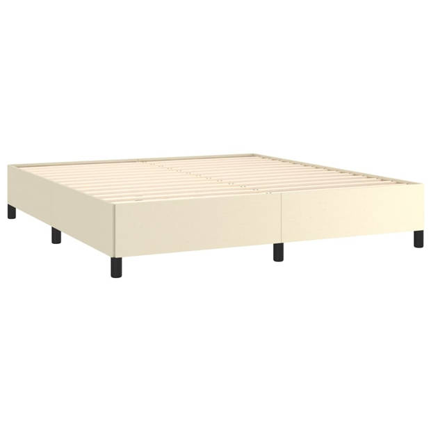 vidaXL Bedframe kunstleer crèmekleurig 180x200 cm