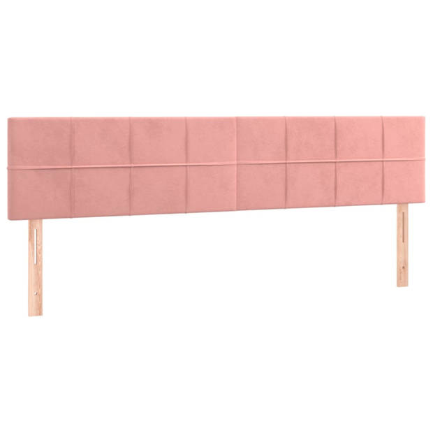 vidaXL Hoofdborden 2 st 100x5x78/88 cm fluweel roze