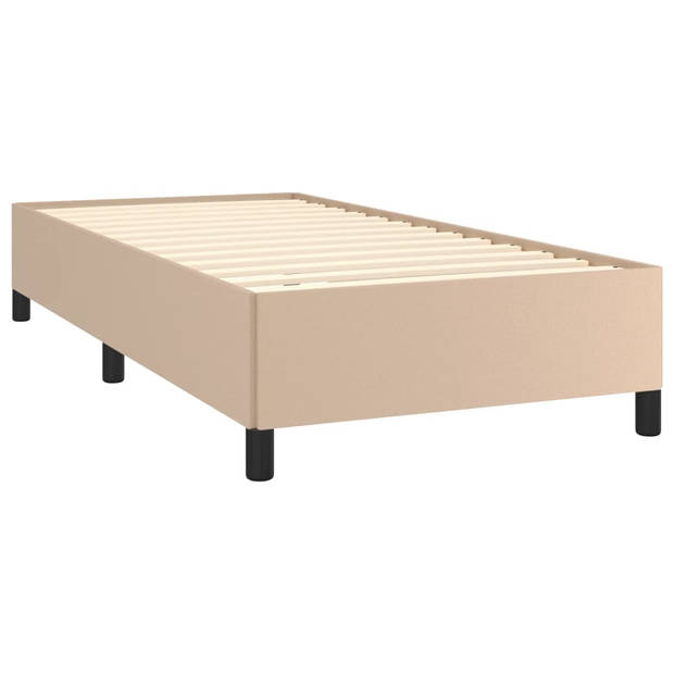 vidaXL Bedframe kunstleer cappuccinokleurig 90x190 cm