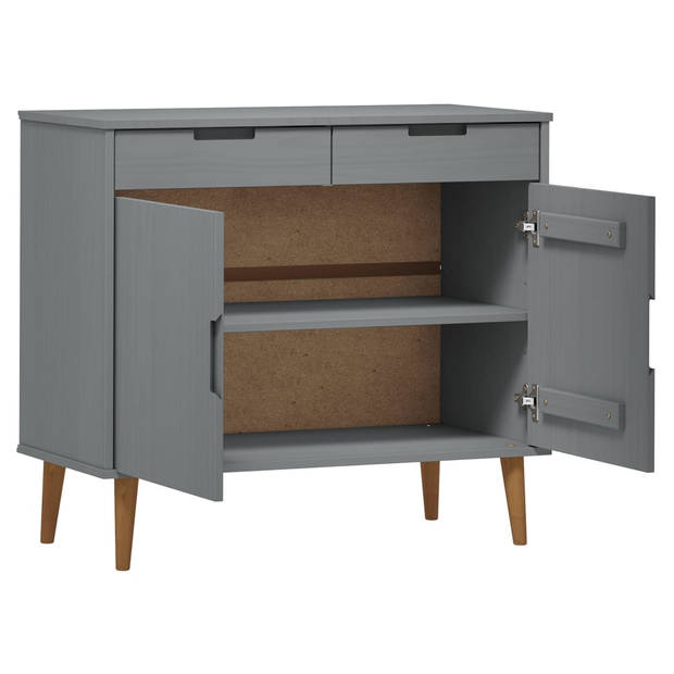 vidaXL Dressoir MOLDE 90x40x80 cm massief grenenhout grijs