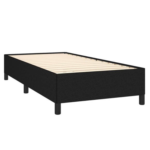 vidaXL Boxspring met matras stof zwart 90x190 cm